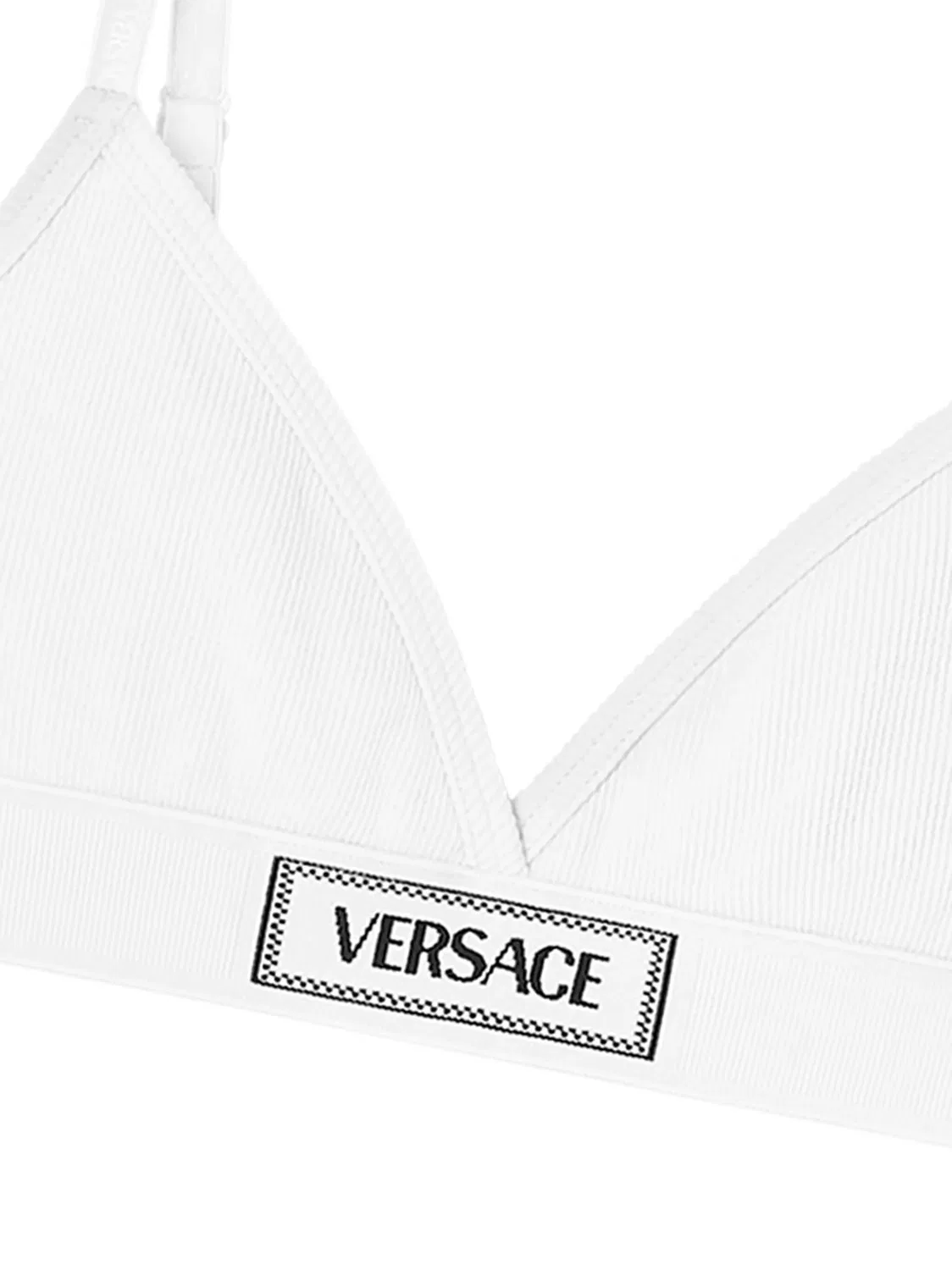 Бра из хлопкового микса с логотипом Versace, белый — фото 2
