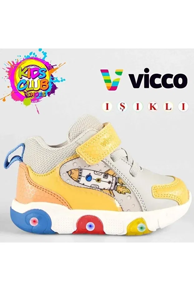 Детские спортивные кроссовки для девочек с липучкой Rocky Bebe Lighted Phylon Vicco, Gray