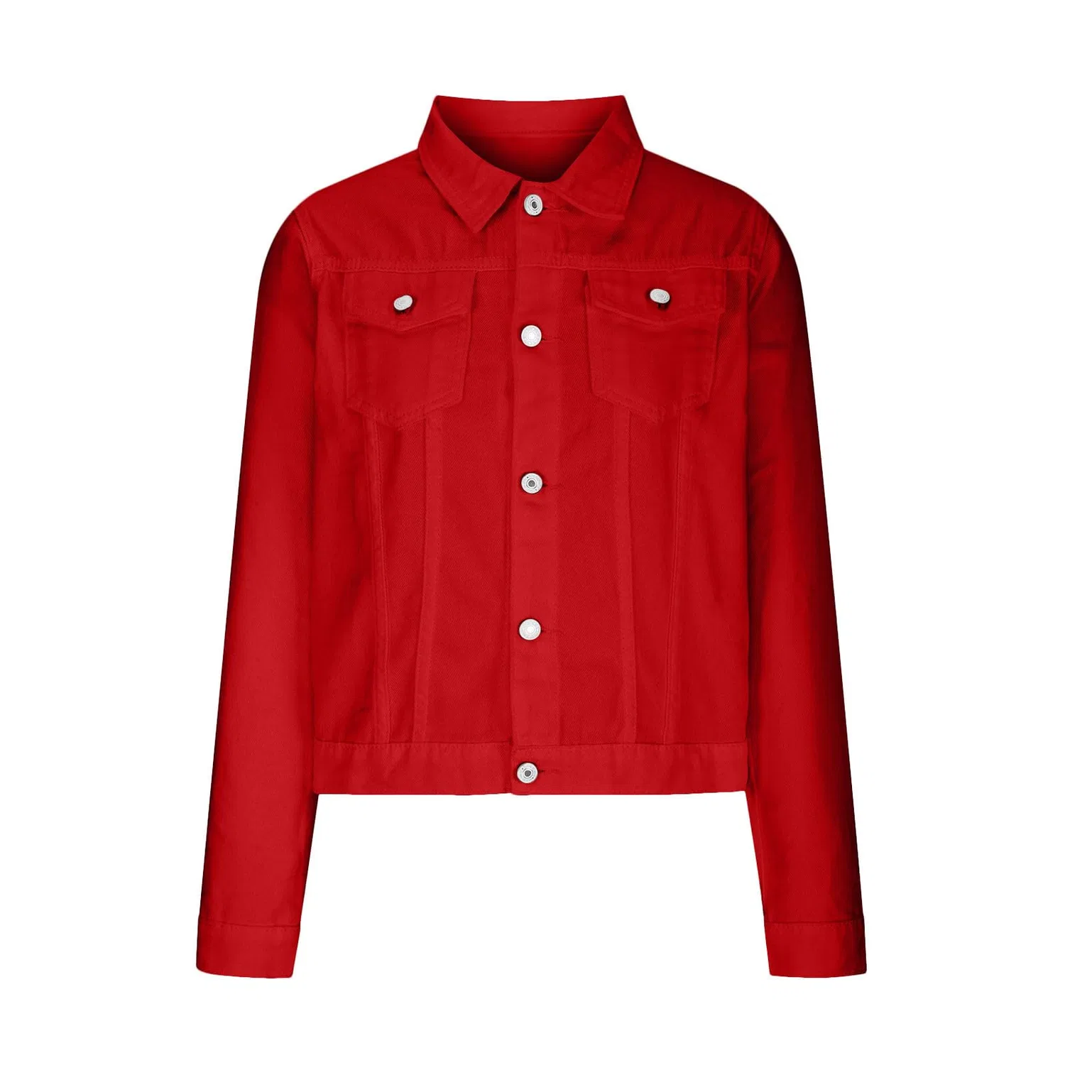 Женская джинсовая куртка с принтом Petite Denim Jacket, Red — фото 3