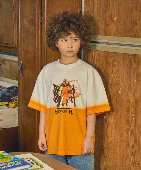 Футболка с принтом Kids protect pigment tag tee Brownbreath Kids, белый