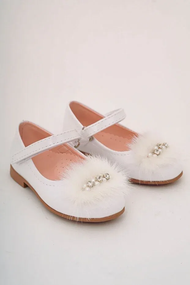 Детские балетки для девочек из кожзама Cappale, White