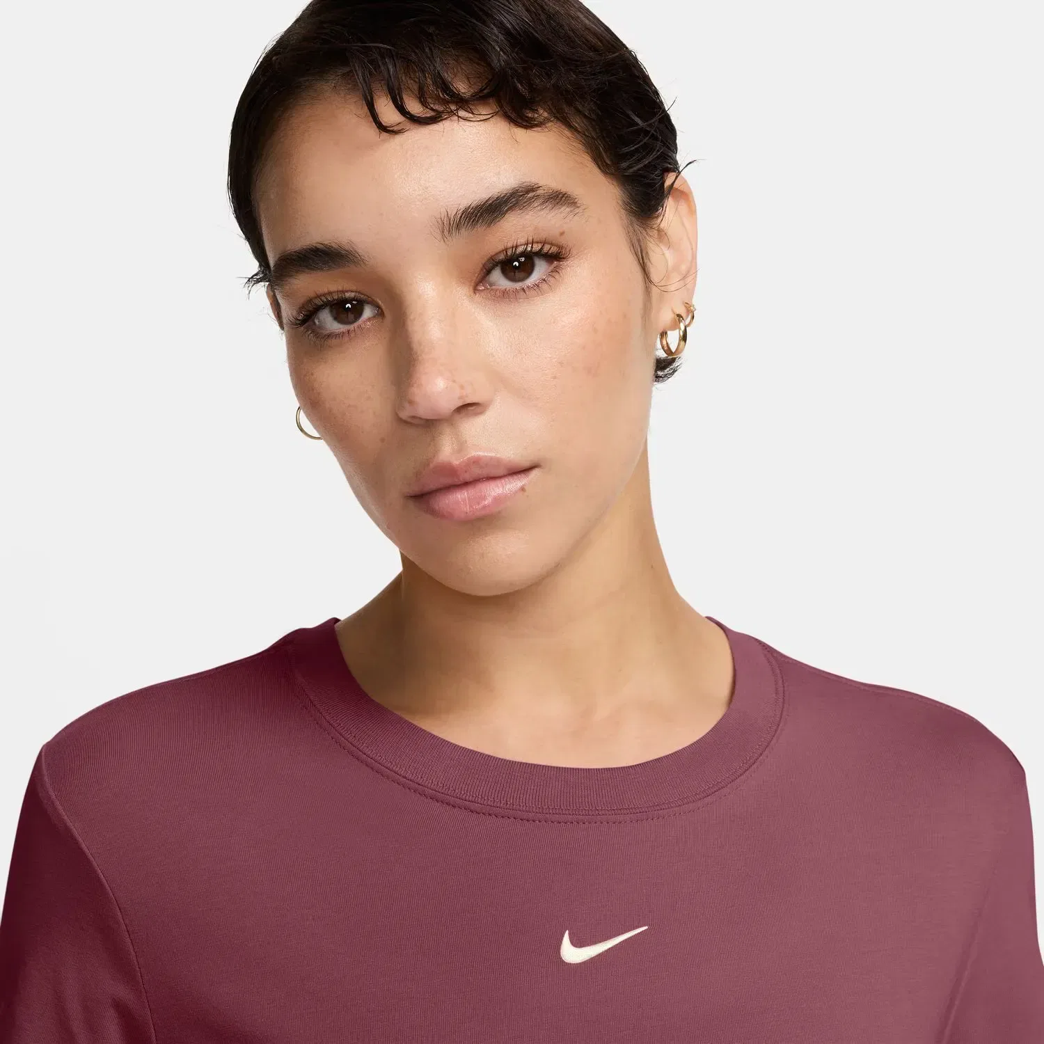 Женское укороченное трикотажное топ Nike, Красный — фото 3