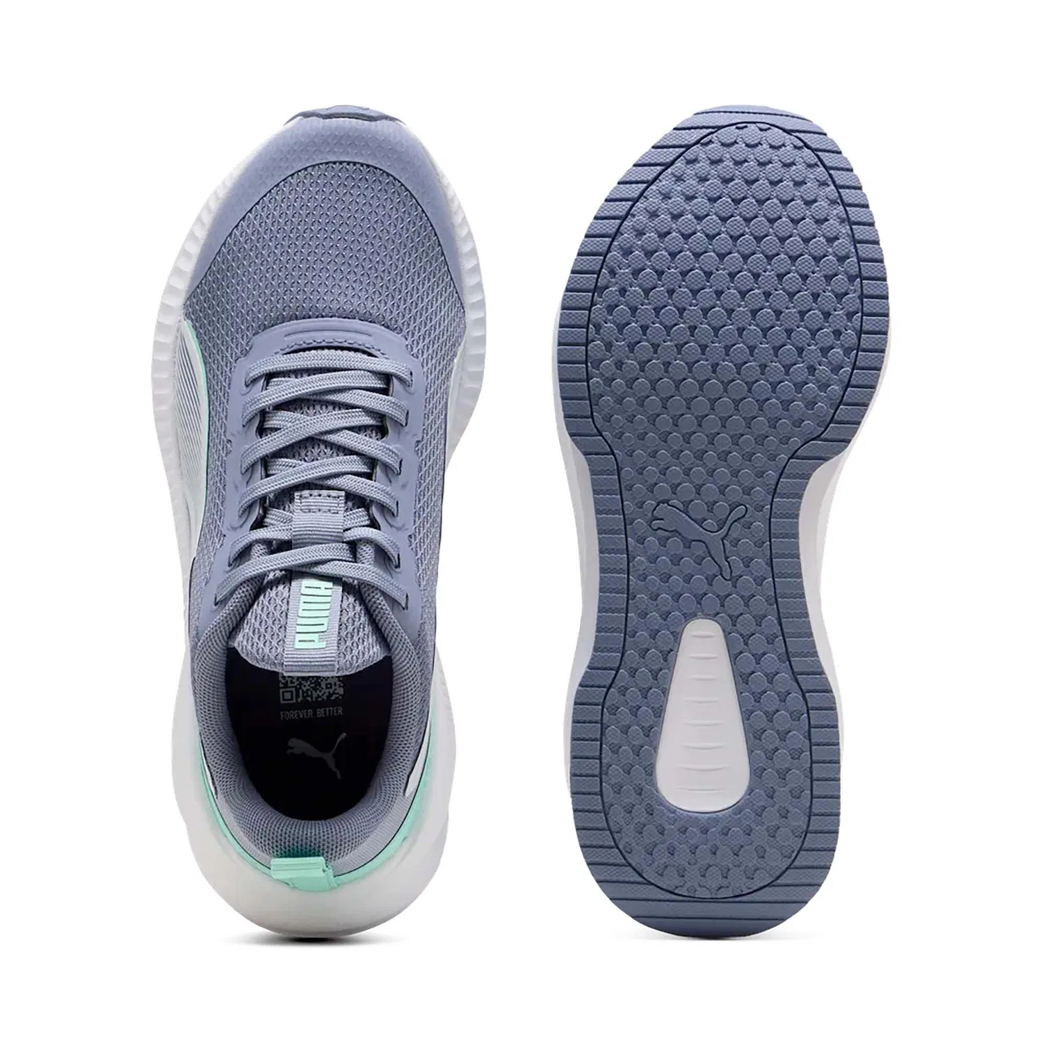 Детские кроссовки Puma Flyer Lite 3 Jr, Gray Sky Mint Jelly Puma White — фото 4