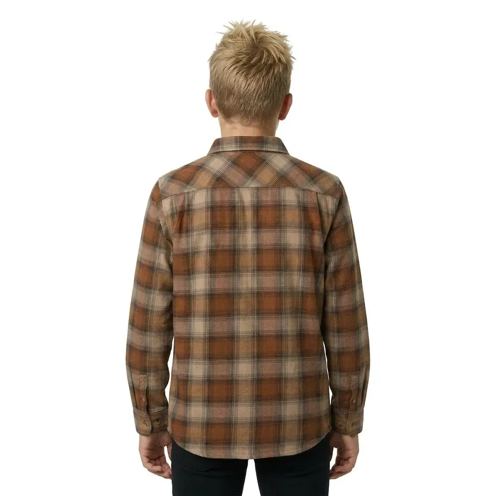 Детская рубашка с длинным рукавом Daybreak Flannel Salty crew, Brown — фото 2