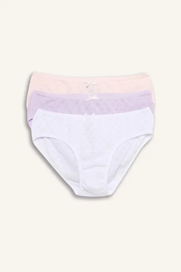 Детские трусы для девочек хлопковые с принтом 3-предметный набор Defacto, Pink-Pn344