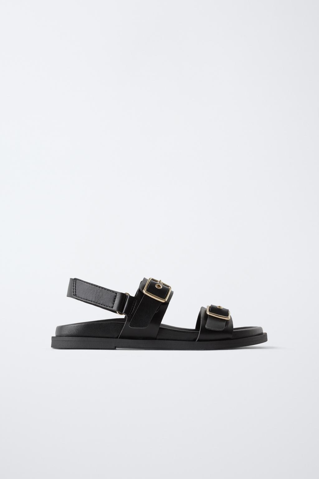 

Босоножки с пряжками ZARA, черный