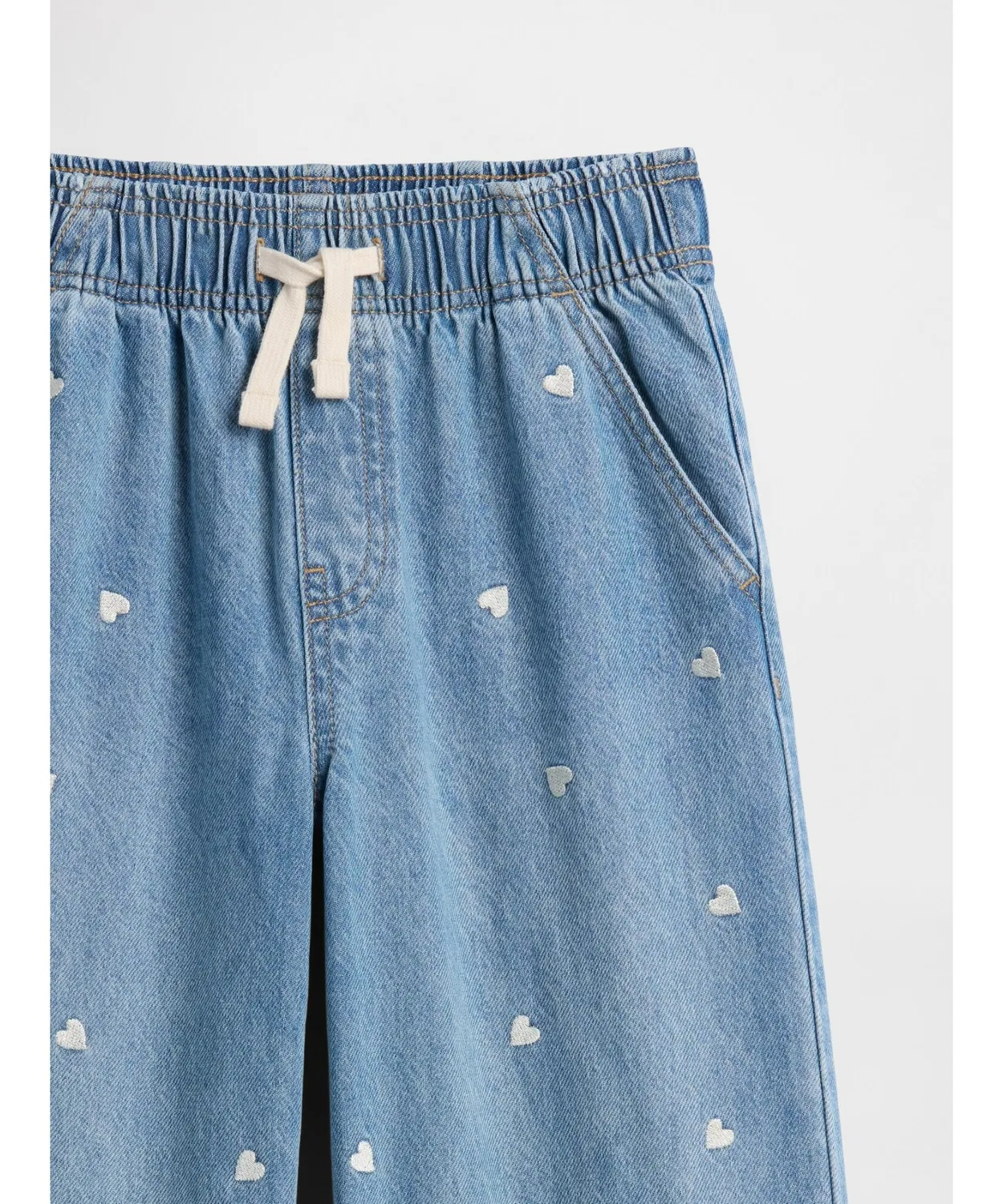Детские джинсы-клеш с высокой посадкой Wide Fit GAP, Light Indigo Blue — фото 3