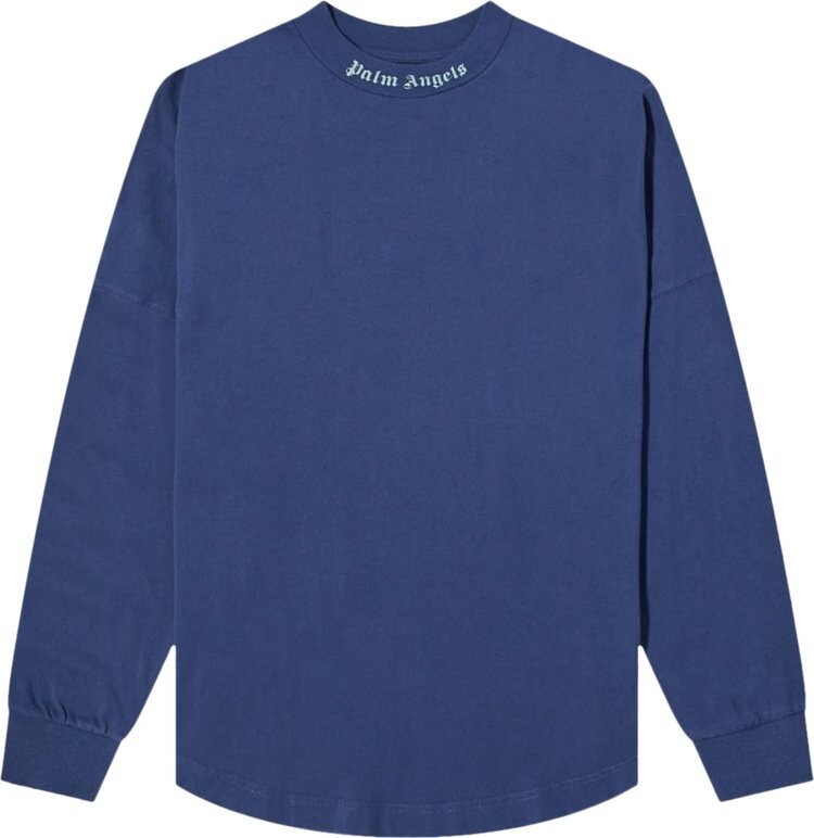 

Лонгслив Palm Angels Classic Logo Over Long-Sleeve Tee 'Blue Iridescent', синий