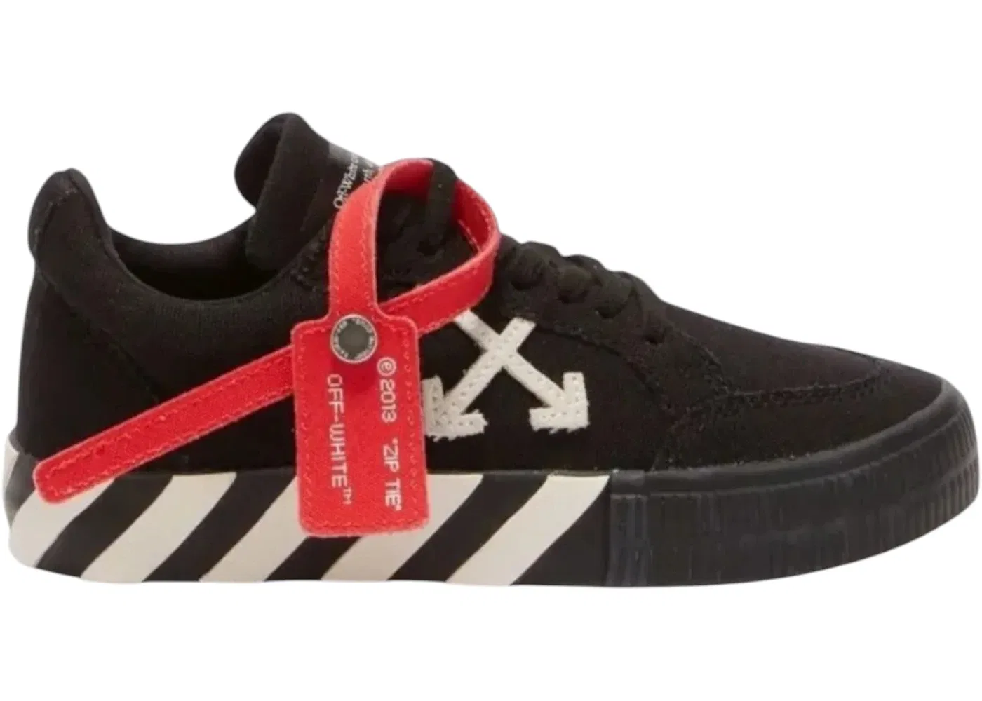 Детские кеды на шнуровке OFF-WHITE Vulcanised Low Canvas Lace Up, Black/White