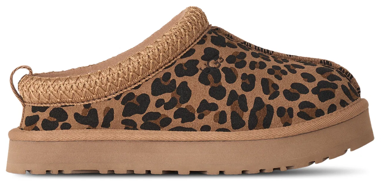 Детские клоги для девочек с принтом Tazz Spotted UGG, Black/Tan