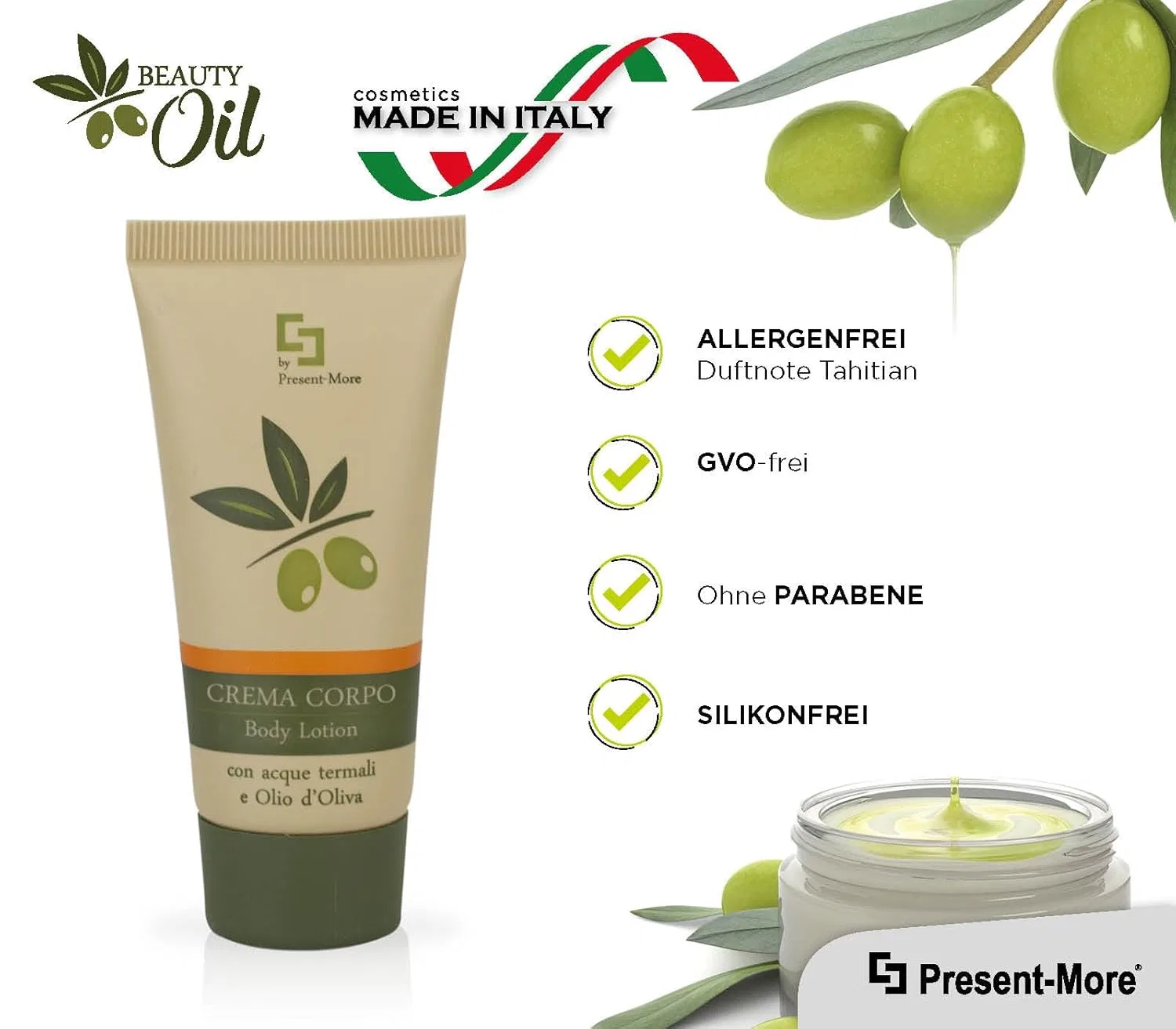 Лосьон для тела Beauty Oil, PRESENT-MORE, 150 шт. по 30 мл, Оливковый — фото 4