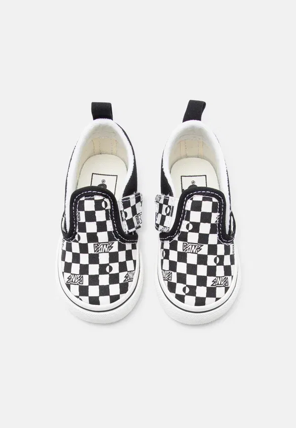 Кеды с клетчатым принтом Slip on Vans Black/White, белый — фото 4