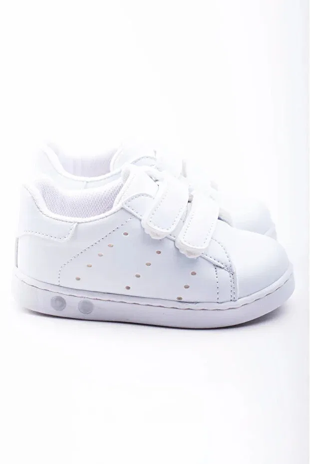 Детские туфли для девочек с принтом First step lighted orthopedic Burak Alday Shoes, White — фото 4