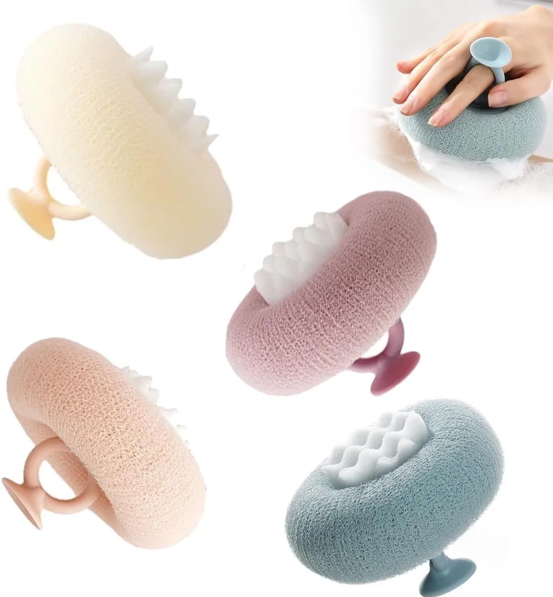 Мочалка для душа Sunflower Bath Ball, YAERLE, 4 шт., 11x9 см, Фиолетовый