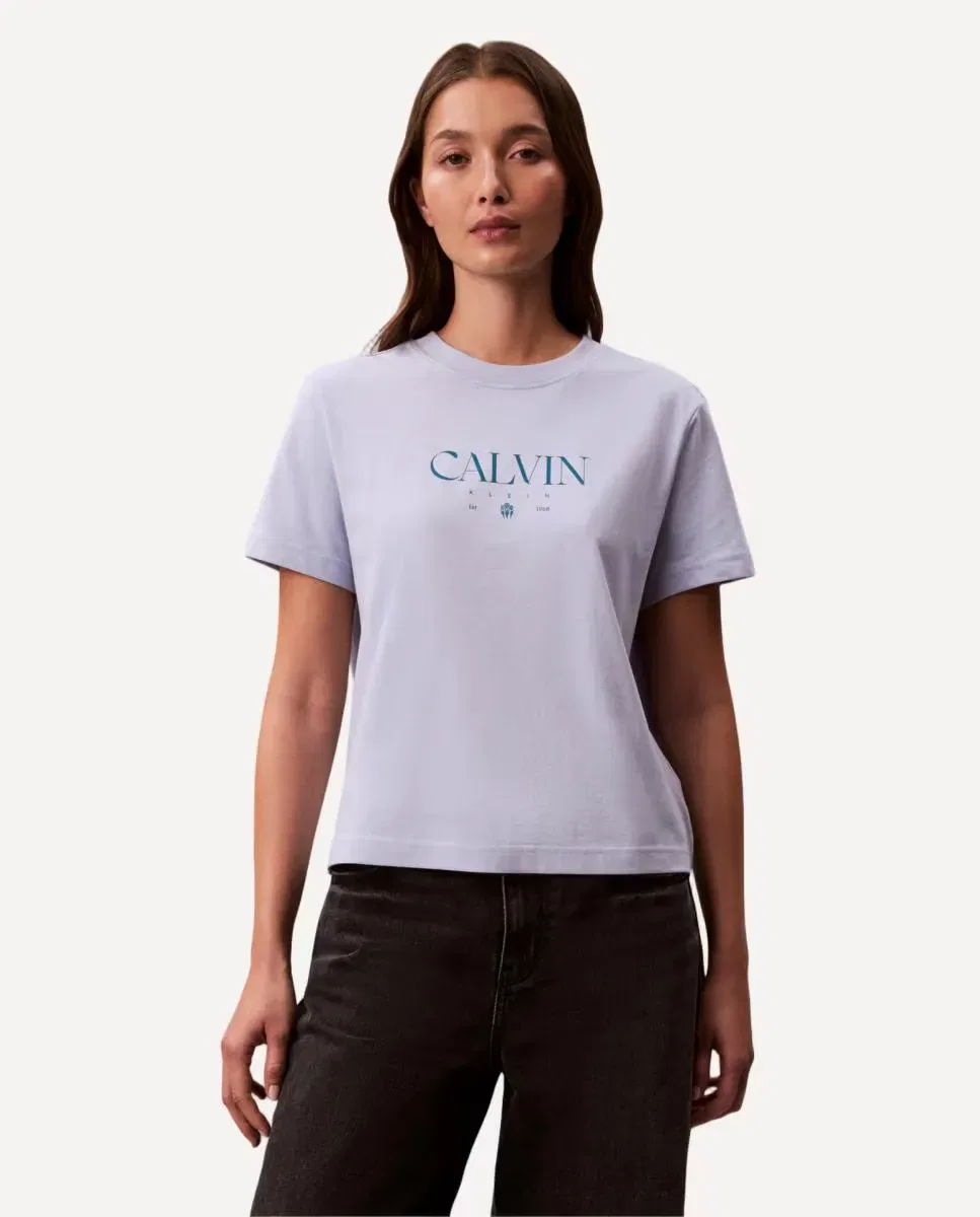Женская футболка с логотипом Calvin Klein, Azul Claro