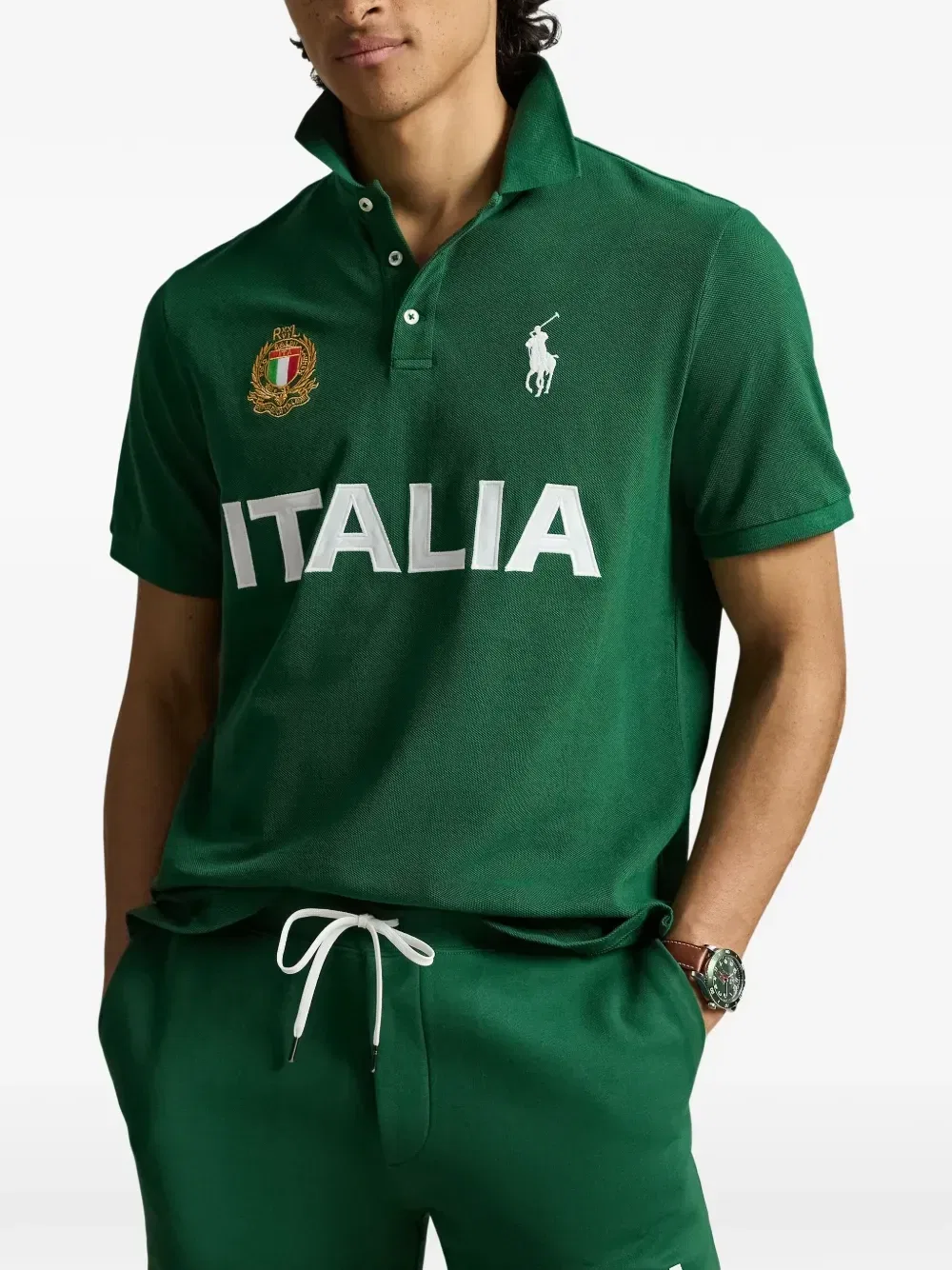 Рубашка поло Italia с логотипом Polo Ralph Lauren, зеленый — фото 2