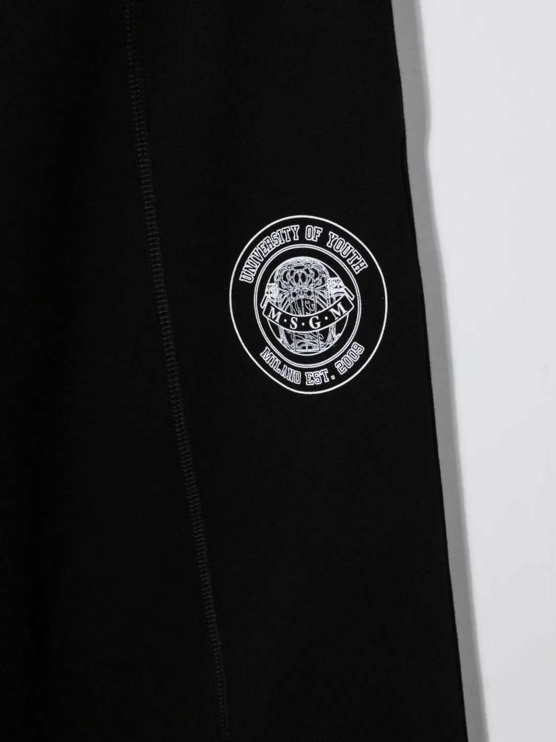 Широкие хлопковые брюки с логотипом MSGM, черный — фото 2