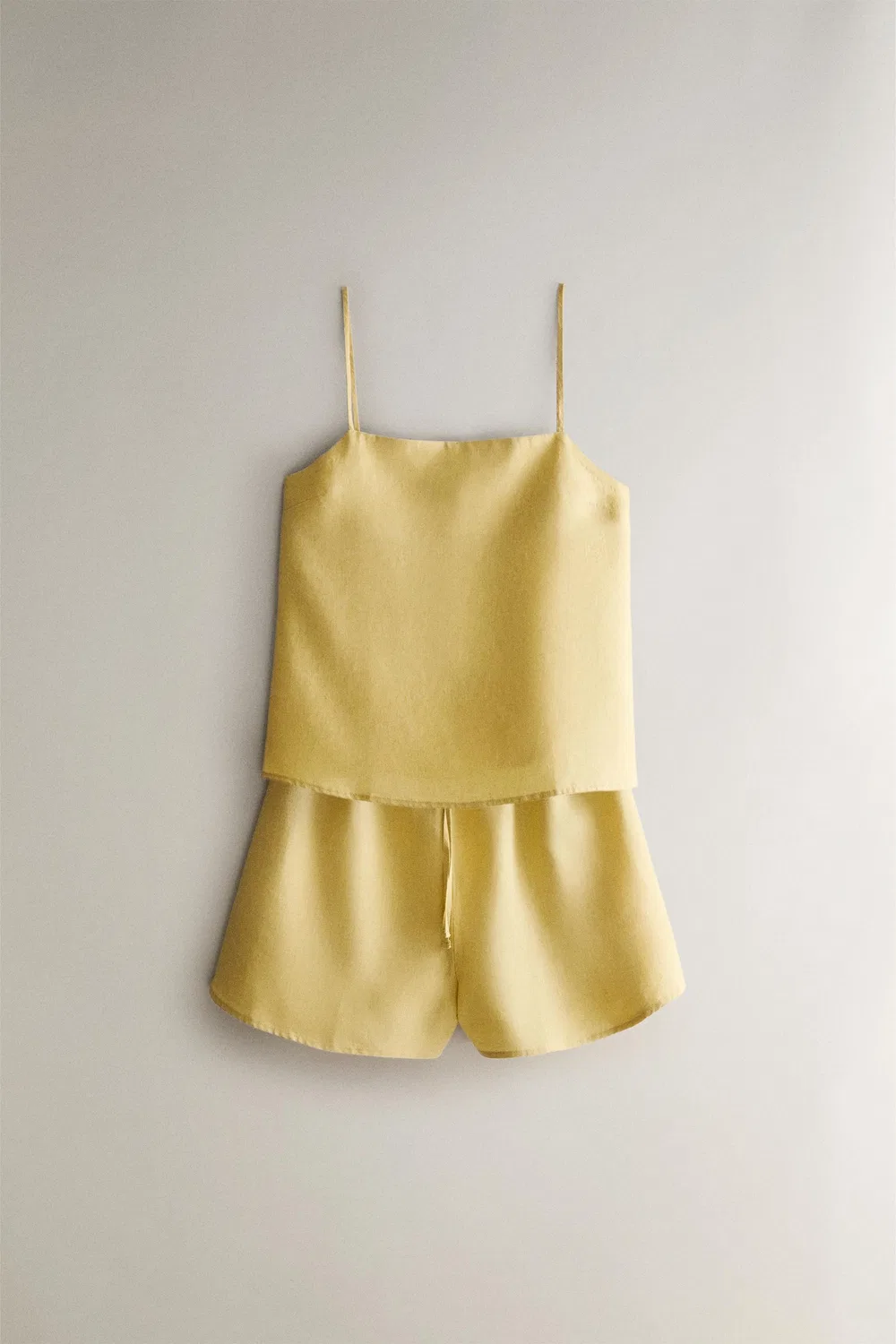 Льняной топ ZARA, Yellow — фото 4