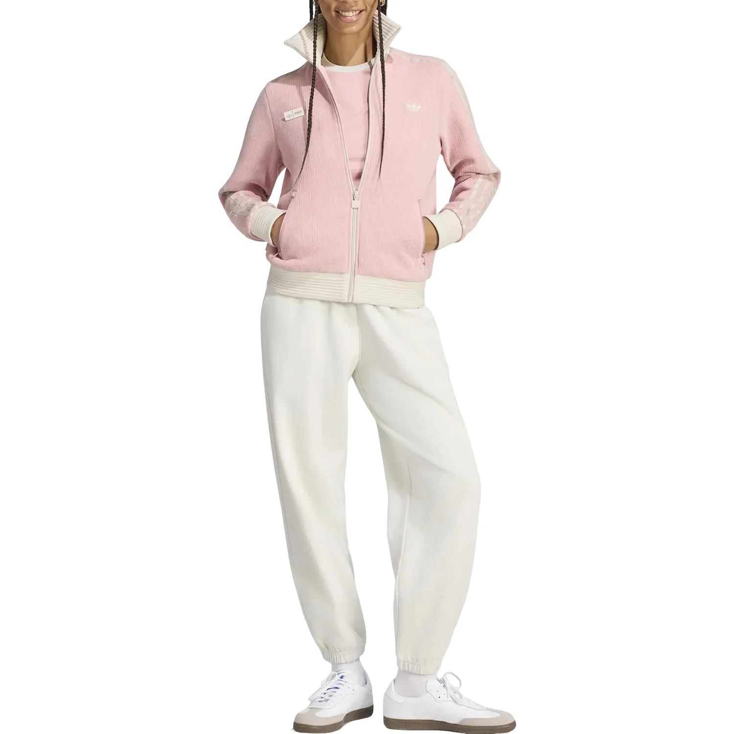 Женская куртка Jennie Fan Og Track Top Asia Sizing 'Wonder Mauve' adidas, Wonder Mauve — фото 4