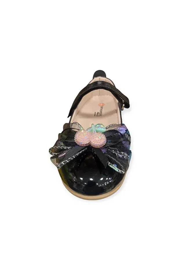 Детские балетки для девочек с бантиком Hy-F 511 Minican, Black Patent Leather — фото 3