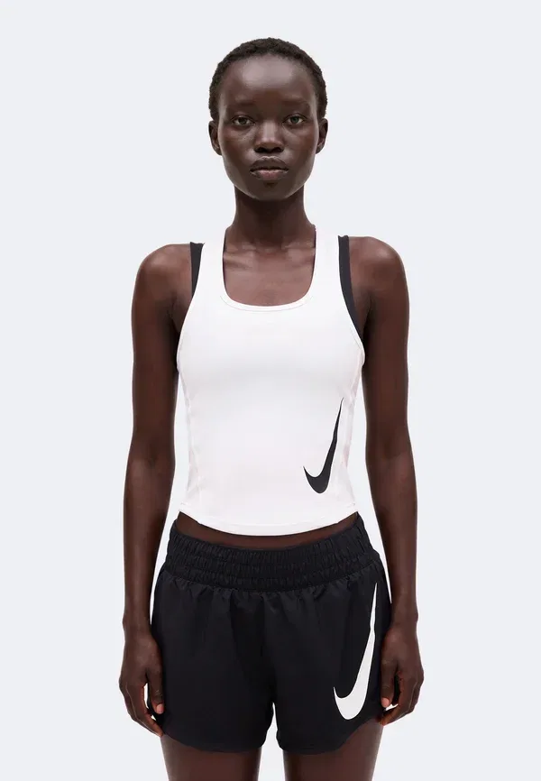 Топ женский дышащий Tempo Run Tank Nike Performance white/black, белый/черный