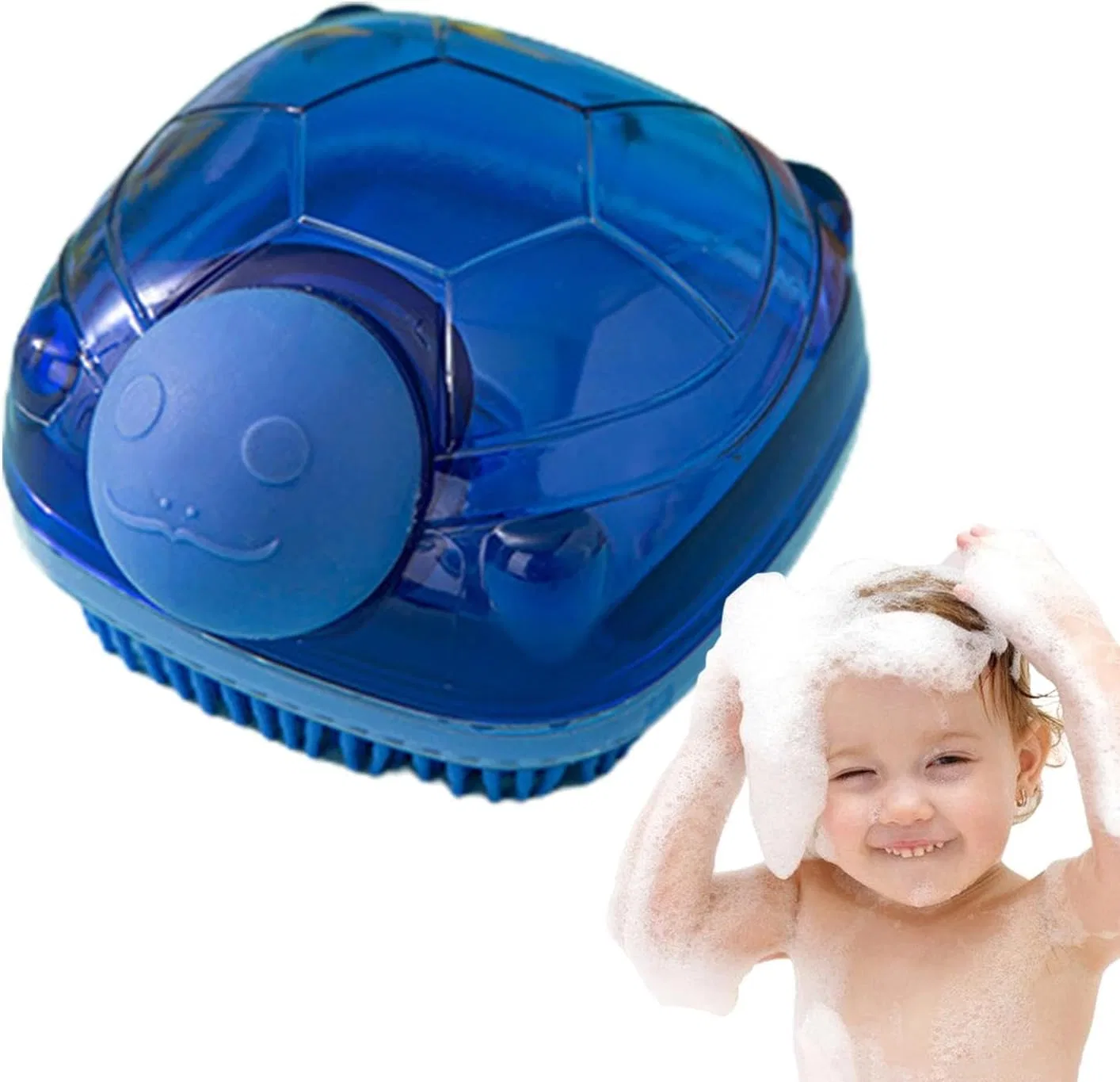 Щетка для тела силиконовая Fukamou, 8x8x6 см, Blue