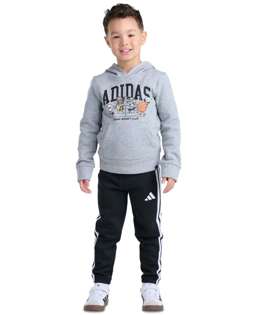 Комплект из худи и спортивных брюк с принтом adidas, Medium Gray Heather