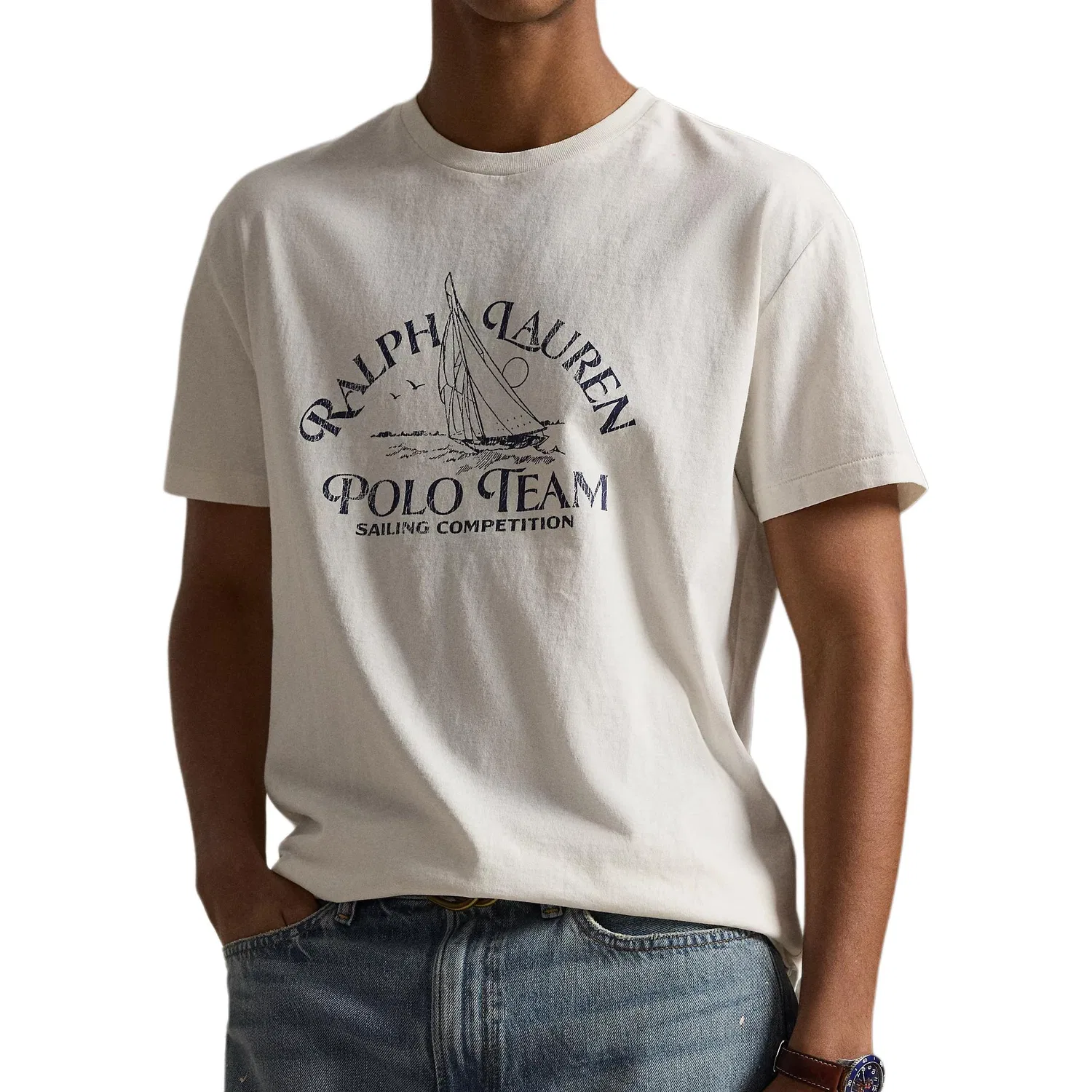 Мужская футболка с логотипом Polo Ralph Lauren, белый — фото 4