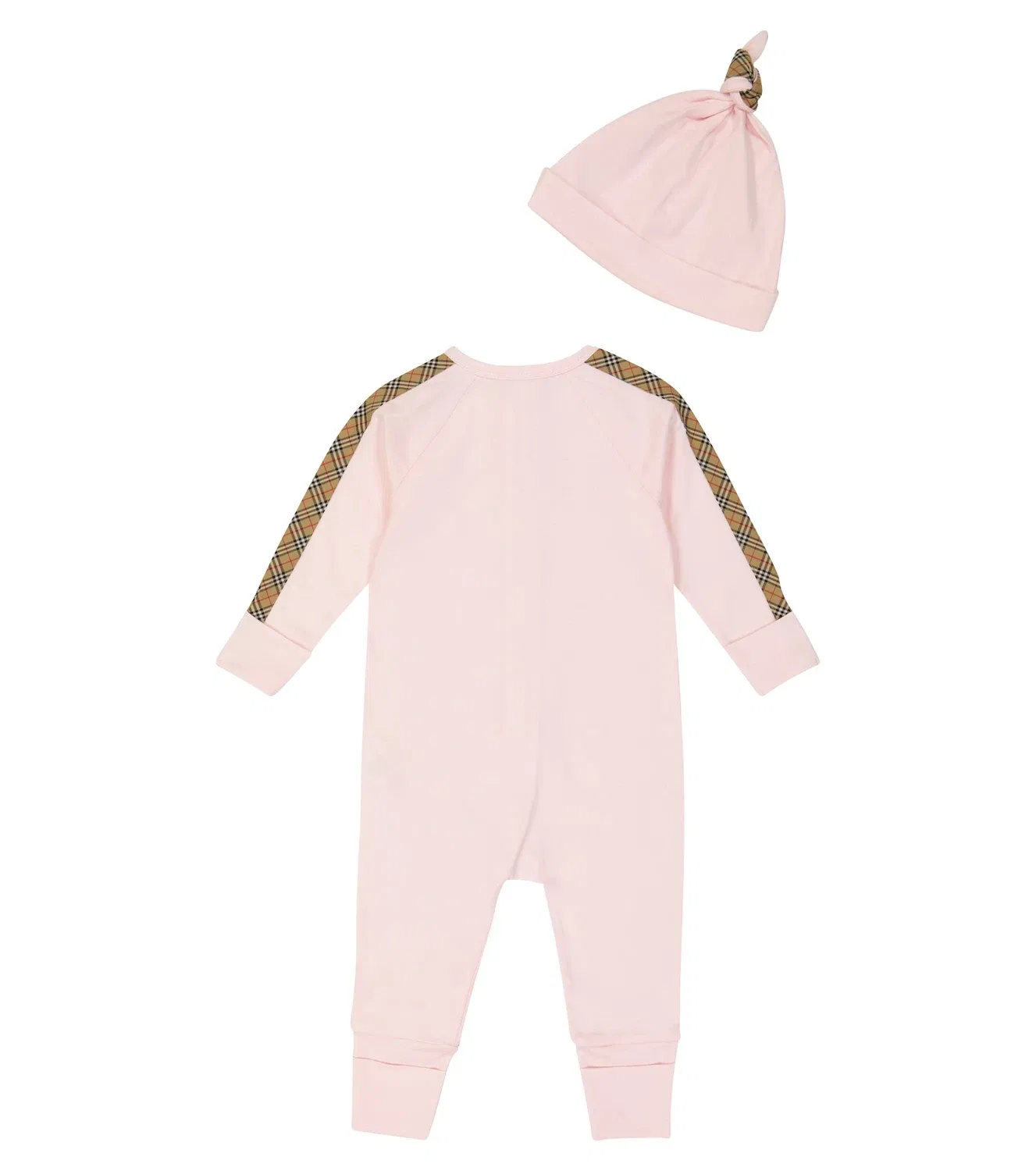 Комплект из 3 комбинезонов в клетку Burberry Kids, розовый — фото 4