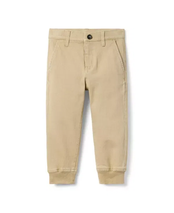 Детские брюки-джоггеры для мальчиков на пуговицах The Button Twill Jogger Janie And Jack, Khaki