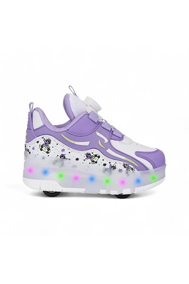 Детские кеды на колесиках с ортопедической стелькой Le Style De Marie, Purple — фото 3