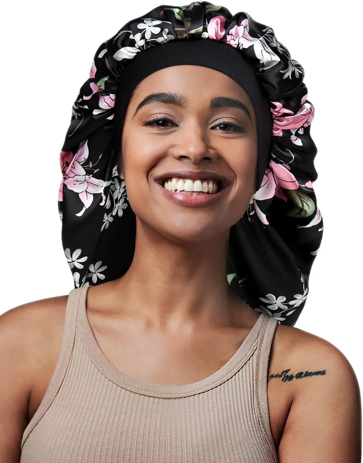 Шапочка для душа Satin Sleep Cap, Awefeel, двойной слой, Medium Cherry — фото 3