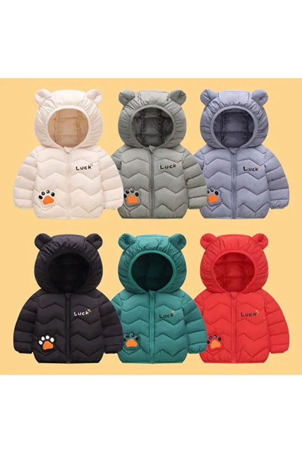 Детская зимняя куртка для девочек с принтом Children'S tiger patterned inflatable jacket Melisam.Msg, Gray — фото 3
