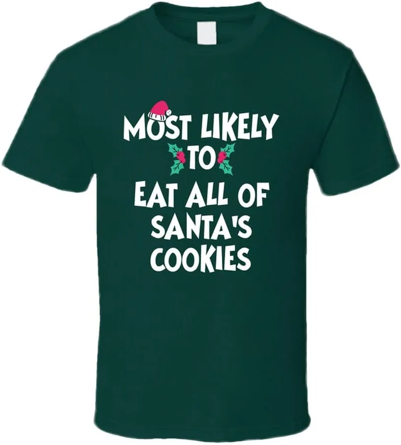 Мужская футболка с принтом Santa's Cookies Cold Springs Designs, Forest Green