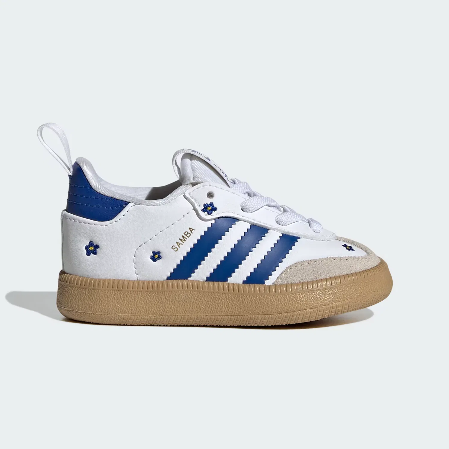 Детские кроссовки с текстильным верхом Samba Quickon Adidas Originals, облачно-белый/королевский синий/alumina