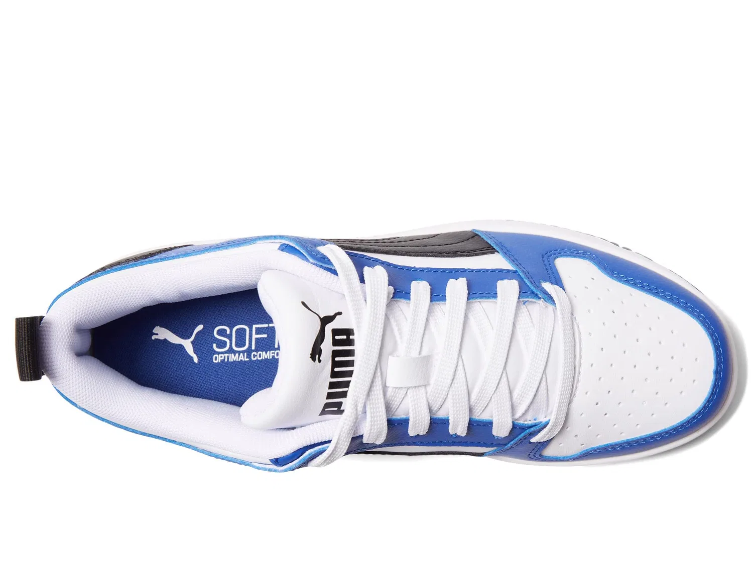Детские кроссовки для мальчиков с перфорацией Rebound Layup PUMA PUMA White Sapphire PUMA Black Royal — фото 2