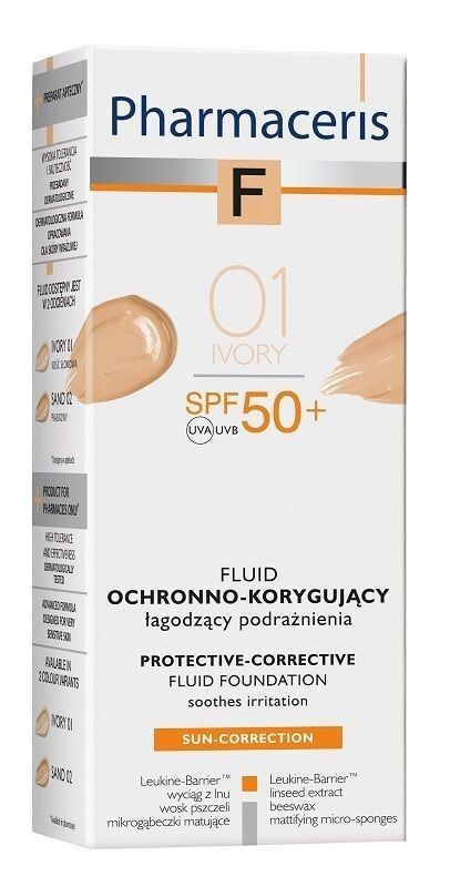 Pharmaceris F корректирующая основа с фильтром, 01 ivory — фото 2