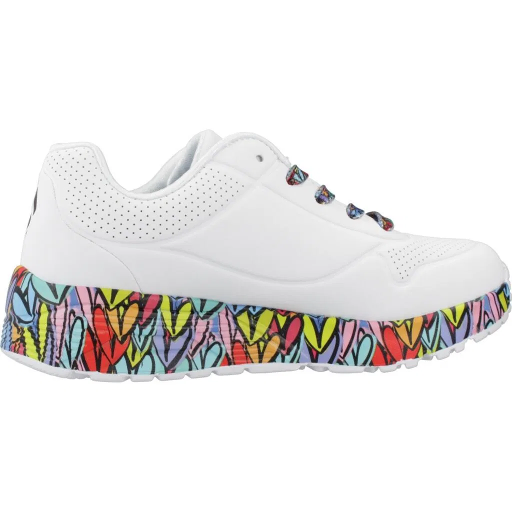 Детские кроссовки с принтом Uno Lite-subtle Love Skechers, Weiss Bunt — фото 4