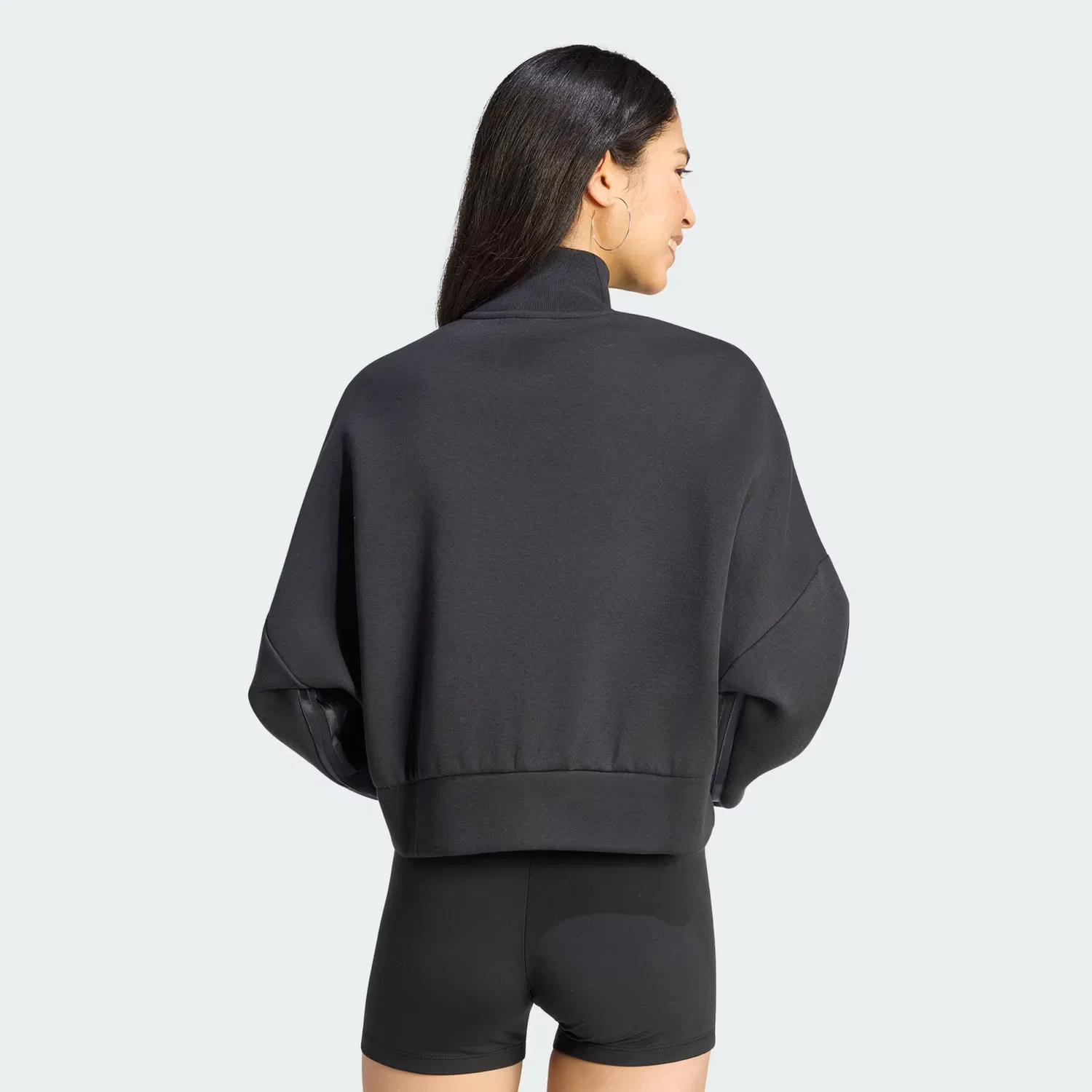 Женская спортивная куртка свободного кроя Spacer Tracktop Adidas Originals, черный/черный с отражающим эффектом/темно-серый — фото 3
