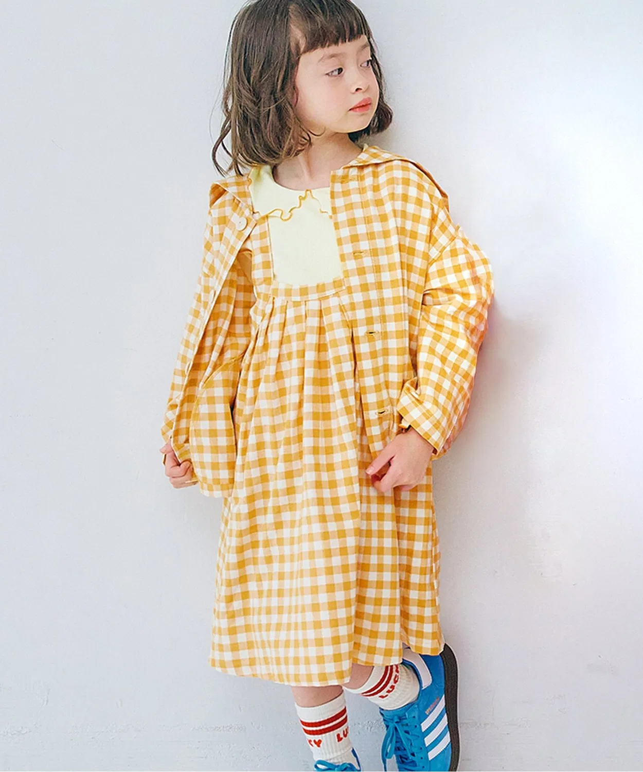 Детский комплект платье-сарафан и топ с воротником p.premier, Желтый