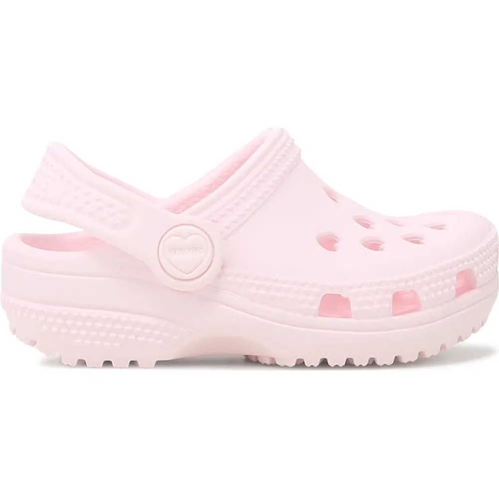 Классические детские сабо с вырезанным сердечком для малышей Crocs, Bubble Ice Pink — фото 2