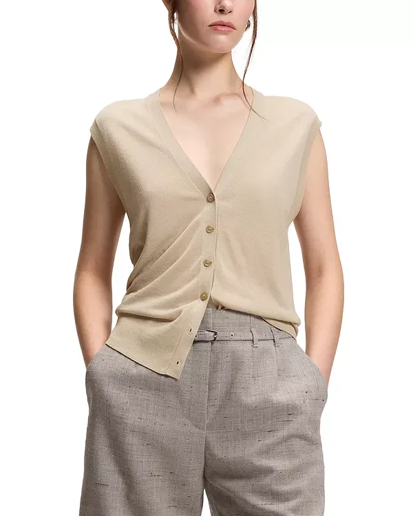 Женский свитер без рукавов Fumi sweater vest Boss, Pumice