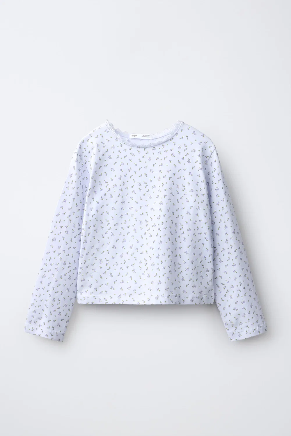 Пижама с цветочным принтом, 6-14 лет ZARA, Light blue — фото 2