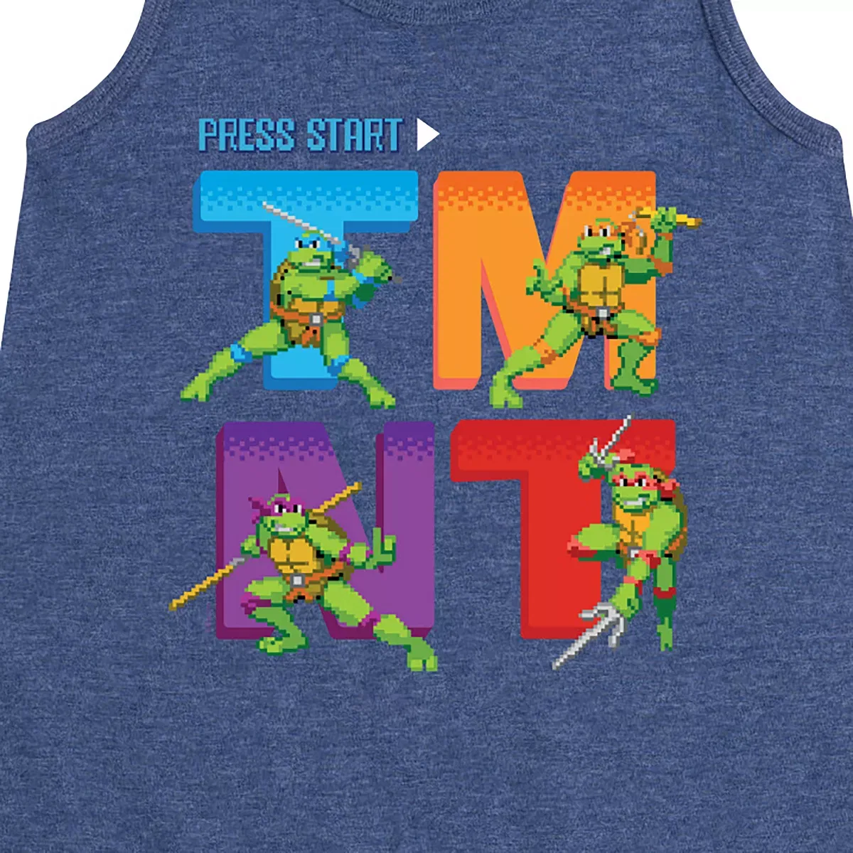 Детское платье-трапеция без рукавов Press Start Grid Teenage Mutant Ninja Turtles, Heather Navy — фото 2