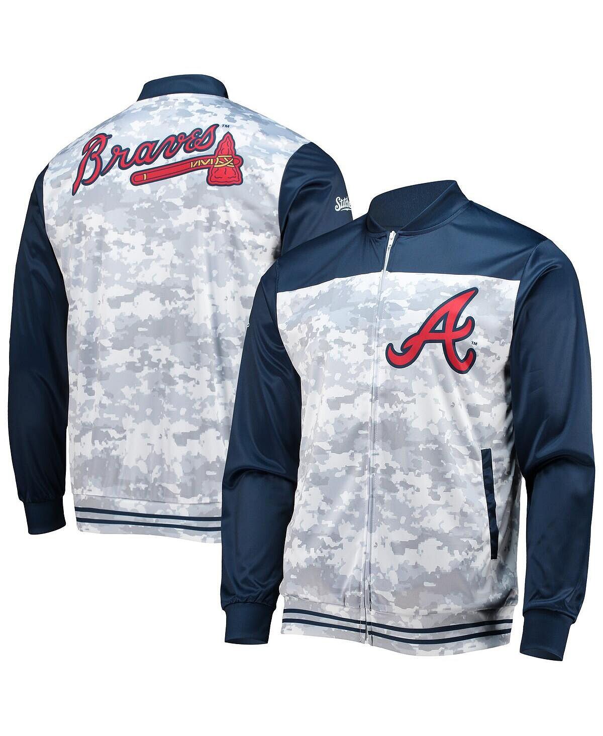 

Мужская темно-синяя куртка atlanta braves camo с молнией во всю длину Stitches, синий