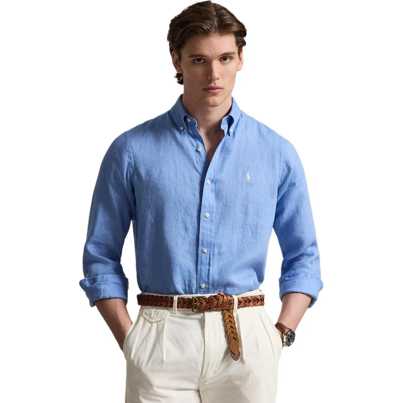 Мужская рубашка с воротником Blue Polo Ralph Lauren — фото 4