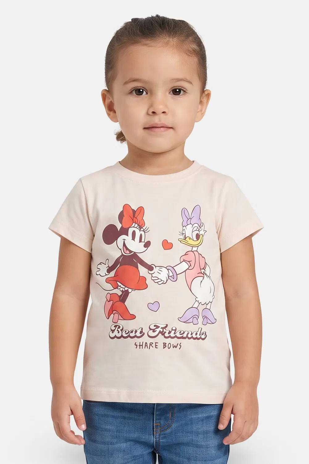 Топ с коротким рукавом с принтом Mickey and Friends Disney, кремовый