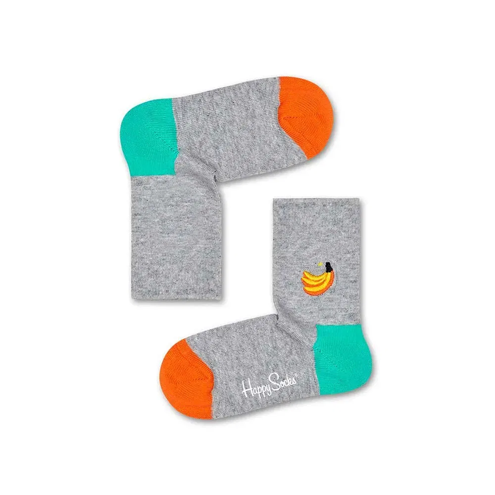 Носки с вышивкой банана Happy Socks, серый