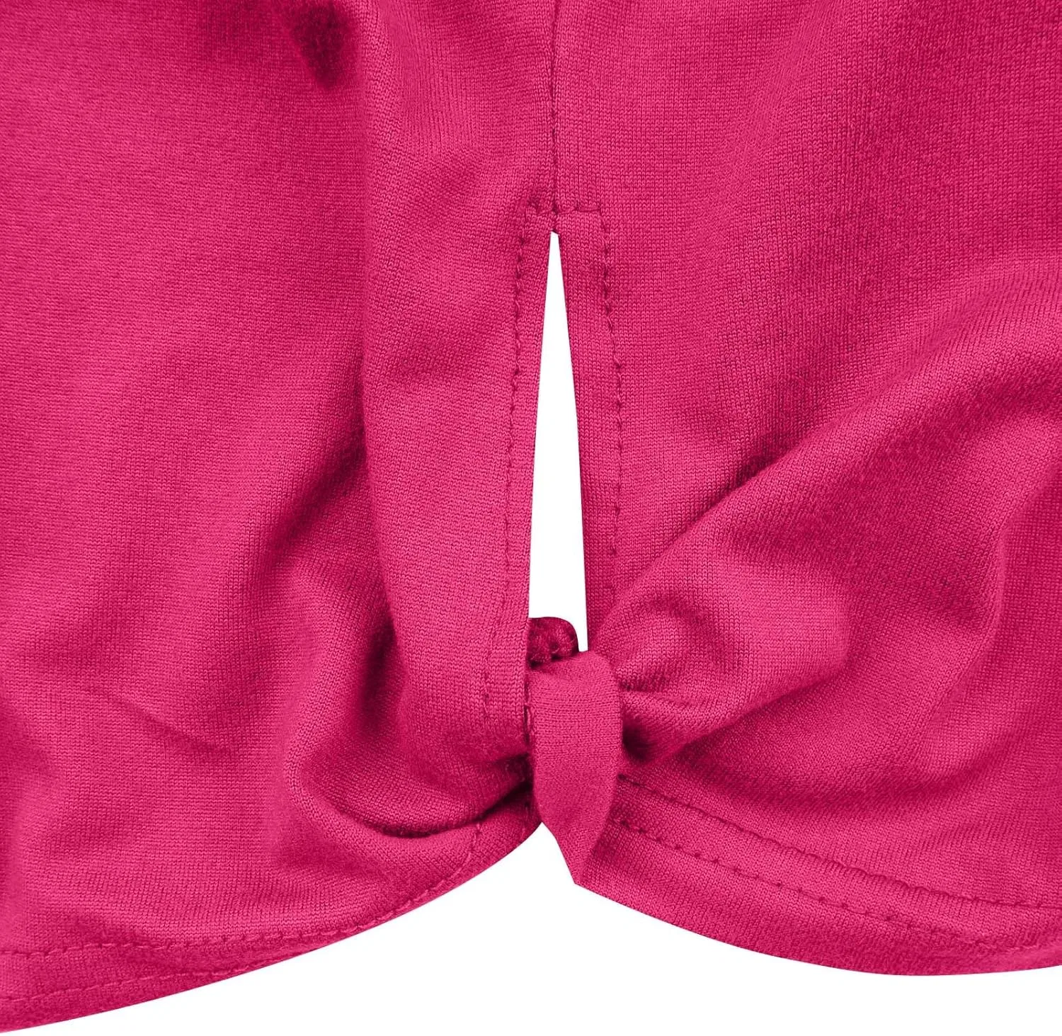 Женская легкая футболка с длинным рукавом Crop Tops, Hot Pink — фото 4