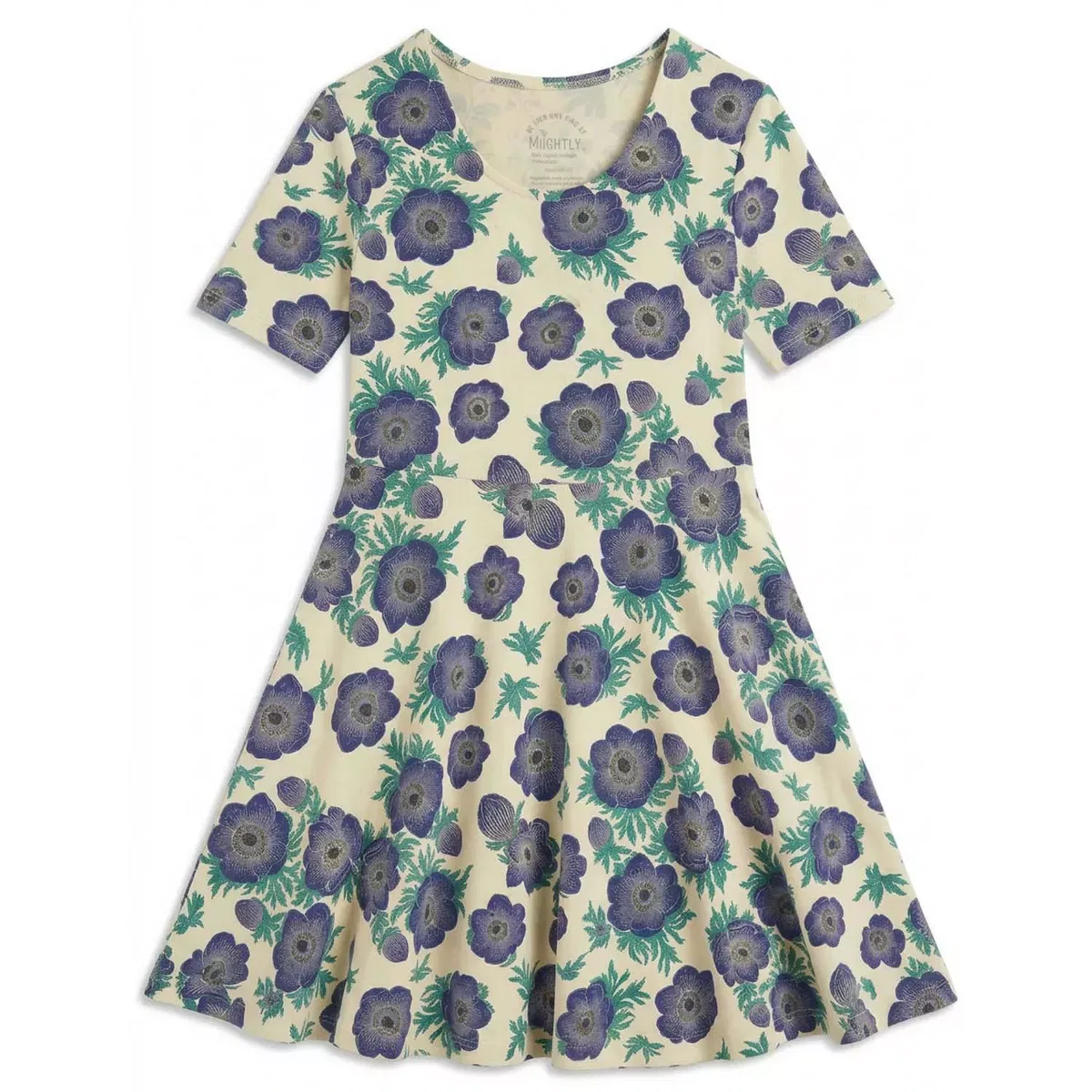 Платье с принтом с коротким рукавом Mightly, purple poppy